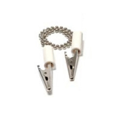 House Brand Bib Holder with Metal Chain and Metal Clips with WHITE Plastic