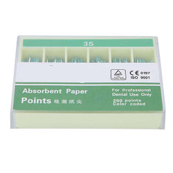 House Brand Fine Absorbent Paper Points, White. Box of 200 Points
