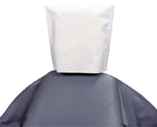House Brand 10' x 10' White Tissue/Poly Head Rest Covers, Box of 500 Covers