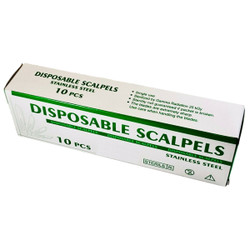 House Brand #15C Disposable Sterile Scalpels with Stainless Steel Blade 10/Box