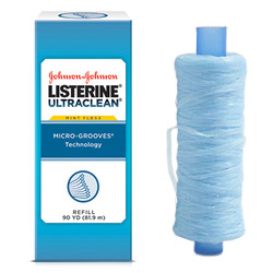 Listerine Ultraclean Mint floss, 24/case 90yd spools, shred-resistant dental