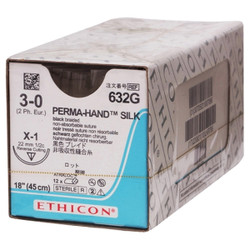 Ethicon Perma-Hand 3/0, 18' Silk Black Braided Non-Absorbable Suture