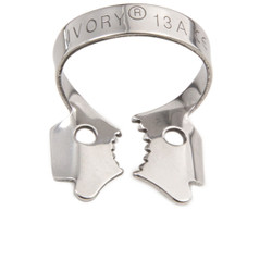 Ivory Clamps #13A Winged Serrated Jaw, Upper Right Molar Metal Rubber Dam