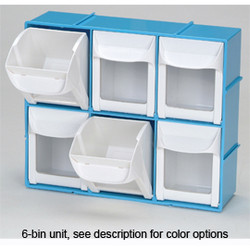 Quick Access Tilt Bin Storage System, 6 Bin, 11 13/16' W x 10' H x 4' D, Black