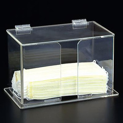 Plasdent Clear Acrylic Earloop Face Mask Dispenser, Sits on Counter, 8-1/2' W x