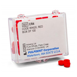 Pulpdent Red Silicone Color Code Instrument Rings 100/Bx. Will withstand all