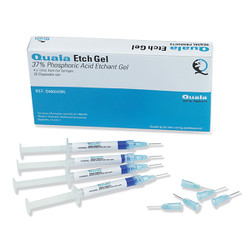 Quala Etch Gel 37% Phosphoric Acid, 4 x 2.0 ml Syringes & 20 tips. Blue gel