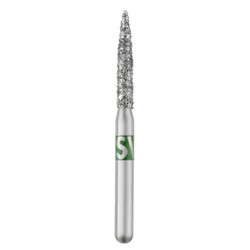 Piranha Diamonds FG #862.014 SS (Short Shank) Coarse Grit, Flame Shaped Diamond Bur, 25/Pk.