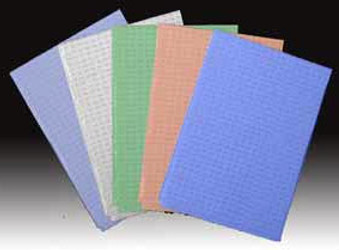 Tidi Patient Bibs BLUE 17' x 18' 3-Ply Paper/1-Ply Poly 500/Cs. Plain Rectangle