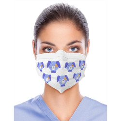 Uniguard Unimals Premium Earloop Masks, Animal Print 40/Pk