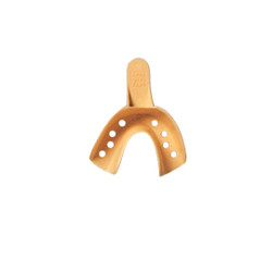 Sani-Trays #4 Perforated Medium Lower Full-Arch Beige Plastic Impression Trays