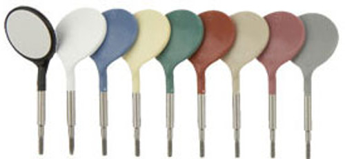 Crystal HD Mouth Mirror Head - Size #5 Blue, Plastic 12/Pk. Screw On Head, Cone