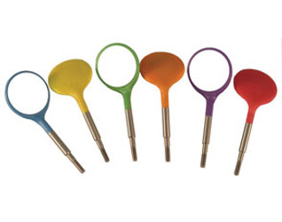 Crystal HD Mouth Mirror Head - Size #5 Neon Assorted, Plastic 12/Pk. Screw On