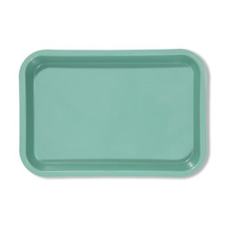 Zirc 9-3/8' x 6-3/8' x 7/8' Green Mini Setup Tray - F Size, Flat