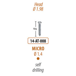 Screws and Tacks 1.4 mm x 8 mm, Micro Auto-Screw