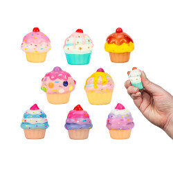 Toys Assorted Squishy Cupcake Assortment, JV579, 100/Pkg