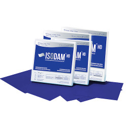 Isodam HD High Definition Non-Latex Polyisoprene Dental Dam Isodam HD 6 x 6 Medium Gauge Royal Blue Dental Dam, 15 sheets/box