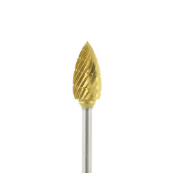 Gold Carbide Burs, Laboratory 81A, Flame, HP, Reg Cut, Each