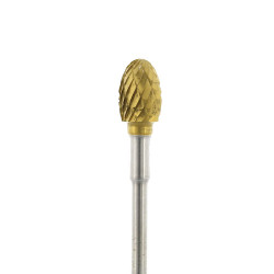 Gold Carbide Burs, Laboratory 52C, Egg, HP, Dual Cut, Each