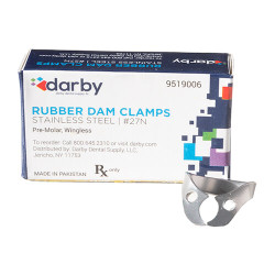 Rubber Dam Clamp 27N, Pre-Molar, Wingless