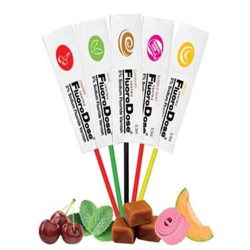 FluoroDose Varnish Single Dose 5% Sodium Fluoride 0.3 mL Bubblegum White 120/Pk