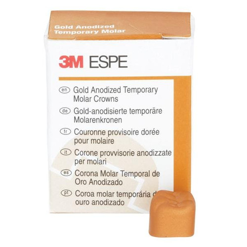 Unitek Gold Anodized Crowns Size 2 1st LRM Replacement Crowns 5/Box