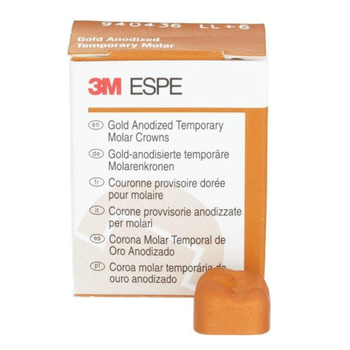 Unitek Gold Anodized Crowns Size 6 2nd LLM Replacement Crowns 5/Box