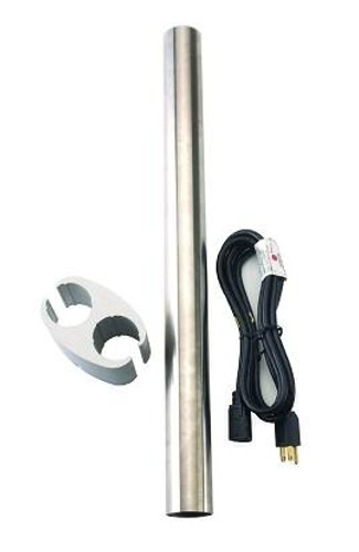 Light Post Extension, 24", P&C Bushing, Stainless Steel