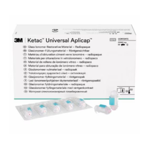 3M-Solventum, 3M Ketac Universal Aplicap Glass Ionomer Restorative Refill Capsules Shade A4, 50/Pk, 61096