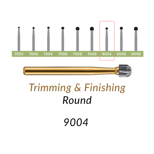 Carbide Burs. FG-9004 T&F 30-blades Round. 1 pc