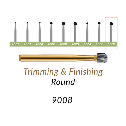 Carbide Burs. FG-9008 T&F 30-blades Round. 1 pc