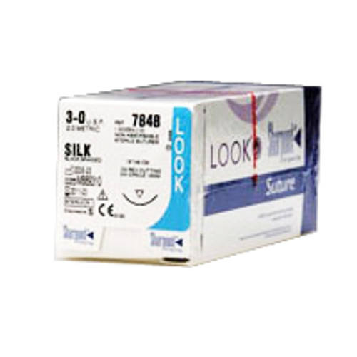 Sutures. Silk Thread. 774B 5-0 18” C-17 3/8 Circle 12mm 12/pack