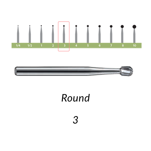 Carbide Burs. RA-3 OS Round. 10 pcs.