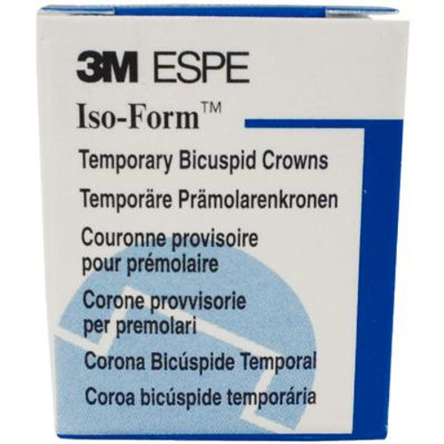 Iso-Form #U-40 Upper Right 1st Bicuspid Tin-Silver Alloy Temporary Crowns, Box