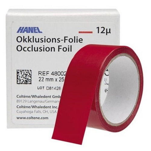 Hanel Occlusion Foil, One-sided Red, 12 microns, 22 mm x 25 m roll