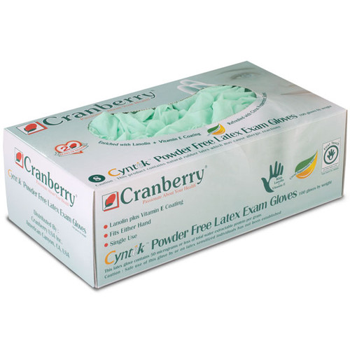 Cyntek PF Latex Gloves: Large, Powder-Free 100/Bx. Non-Sterile, Micro-Textured