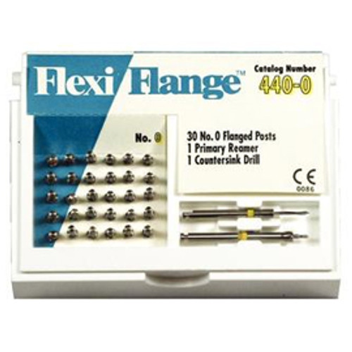 Flexi-Flange Yellow #0 Stainless Steel Post Economy Refill: 30 serrated posts