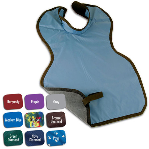 Flow X-Ray Child (20' x 20') Lead-Free Apron With Collar - BURGUNDY. Front Bib