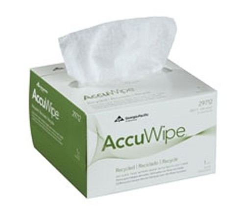 AccuWipe Recycled 1-Ply Delicate Task Wipers, White. Soft, non-abrasive, low