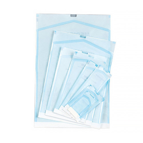 House Brand 3.50' x 9' Self-Sealing Sterilization Pouch, Paper/Blue-Green Film