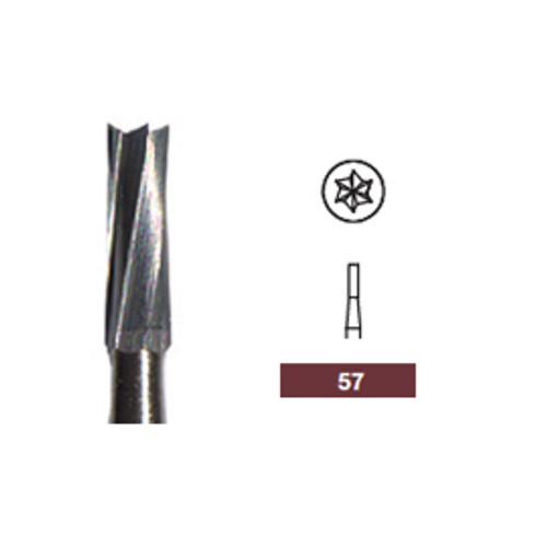 House Brand FG #57 straight fissure plain Carbide Bur, clinic pack of 100 burs