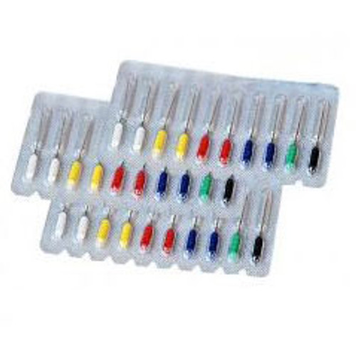 House Brand Barbed Broaches Medium (#5), 25mm Stainless Steel, Green, Sterile
