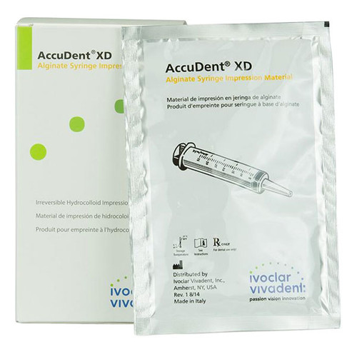 Accudent XD Alginate Syringe Impression Material, 12 - 9 g Packets