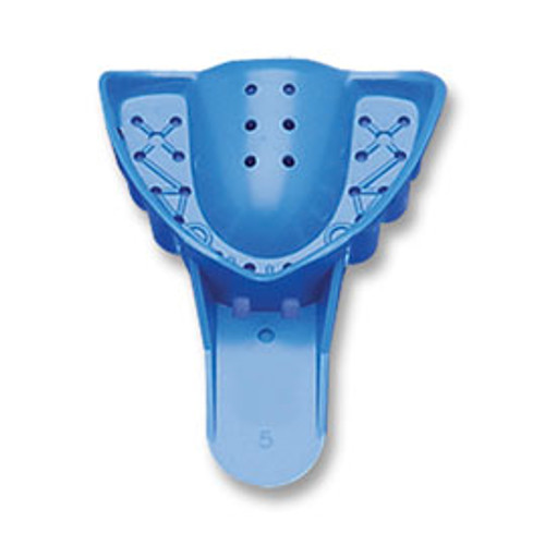 Tray-Aways #5 Perforated Small Upper Full-Arch Blue Plastic Impression Trays