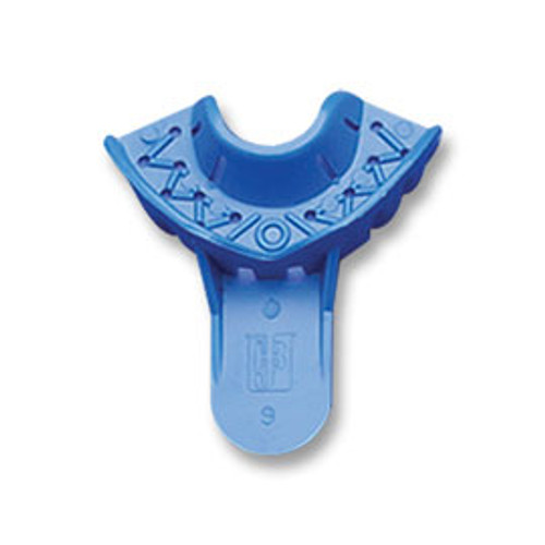 Tray-Aways #9 Perforated Lower Anterior Blue Plastic Impression Trays, Package