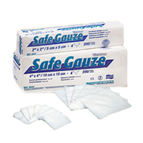 Safe-Gauze 2' x 2' 4 ply Non-Sterile, Non-Woven Gauze Sponge, Case of 4000