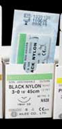 Reli 3/0, 18' Black Nylon Sutures with PC-33 Precision Point Reverse-cutting