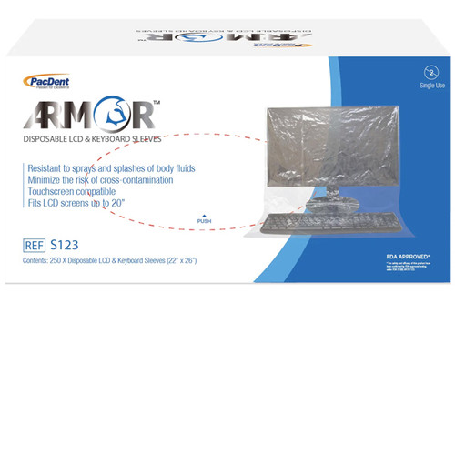 Armor Disposable LCD & Keyboard Sleeves, size 22' x 26', 250/Box.