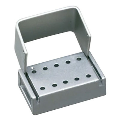 Palmero 10-Hole Combo Anodized Aluminum Bur Block. Holds 10 Burs