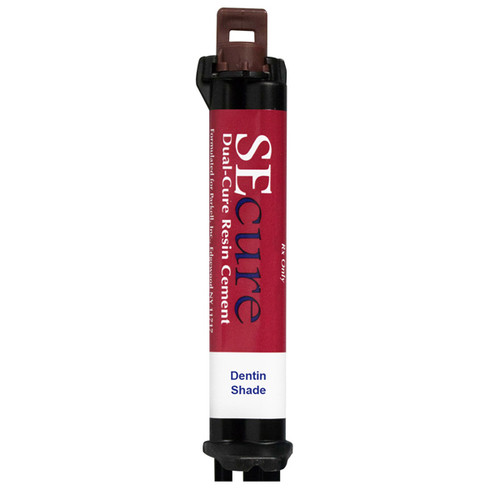 SEcure Dentin shade dual-cure resin cement, 9 gm syringe & 10 mixing tips